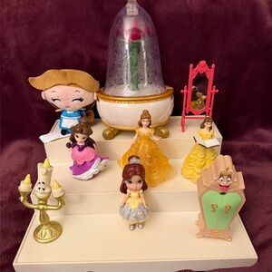 Disney Beauty And The Beast Figure Lot Furniture Princess Light Up Magiclip
